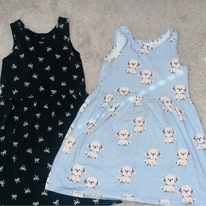 H&M Kids Dresses - Black and Blue Set bows and puppies